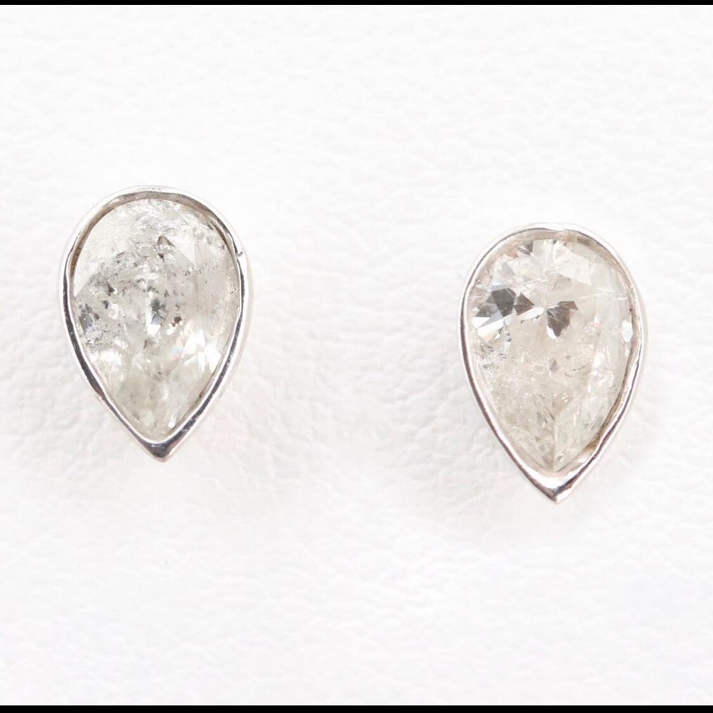 14k White Gold Diamond Stud Earrings 0.85 TCW